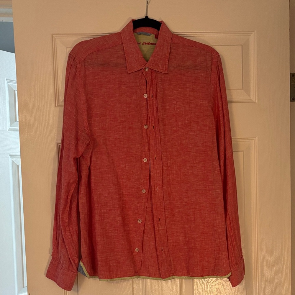 Report Collection Casual Red Button-Down Shirt